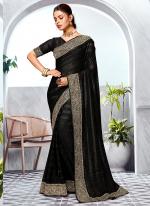 Art Silk Black Party Wear Siroski Work Saree